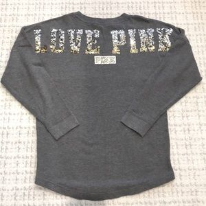 NWOT Victoria Secret PINK Ombré Sequin Seatshirt XS Limited Edition Exclusive!!